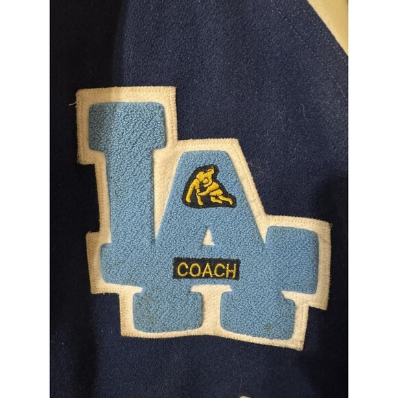 VTG 80s RARE LA Coach Original College Jacket L Made In USA Wool  & Leather - Picture 5 of 6